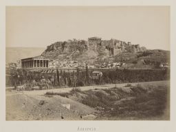 Athènes. Vue du nord-ouest de l’Acropole. Au premier plan, le
                    Théséion © Musée Guimet, Paris, Distr. Rmn / Image Guimet